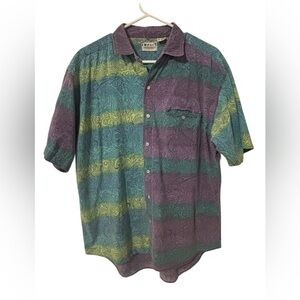 Impact VTG Men's M Short Sleeve Button-Up Surf Skate Shirt 100% Cotton